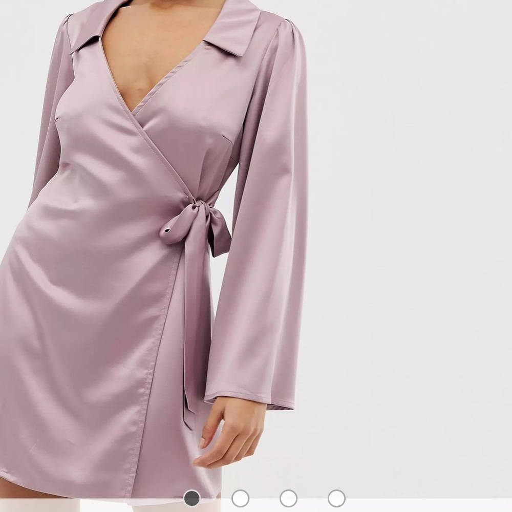 ASOS Lilac satin wrap dress size